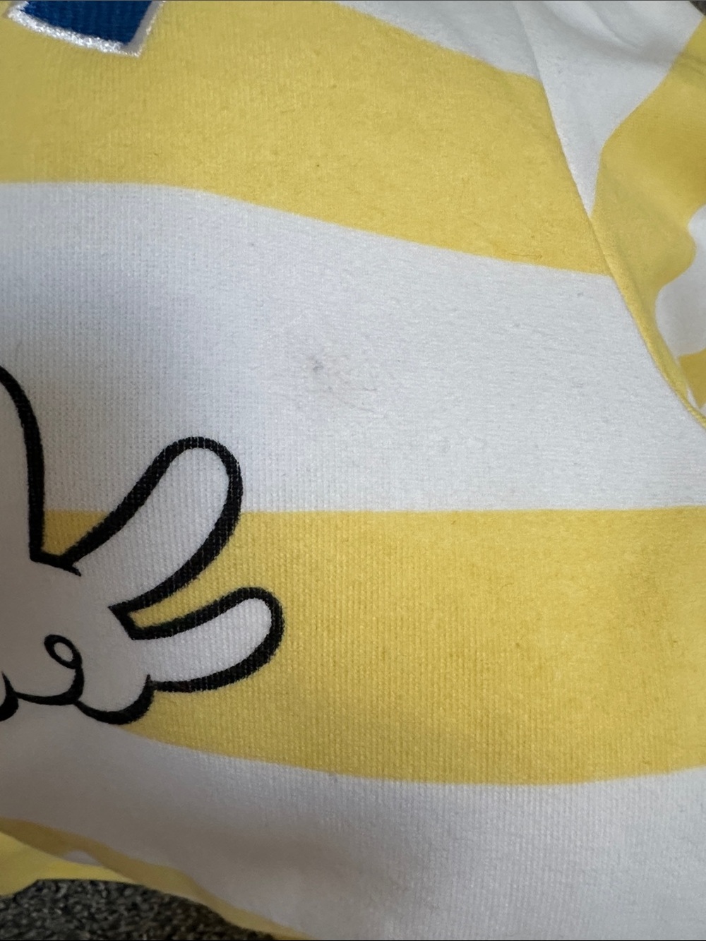 Disney Mickey Striped Crewneck Sweatshirt - Yellow/White/Blue/Red - Picture 3 of 3